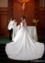 San Jose Church Wedding Photography - Altar, Groom behind Bride 011