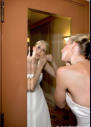 Highland Inn Beach Wedding Photo Bride in Mirror